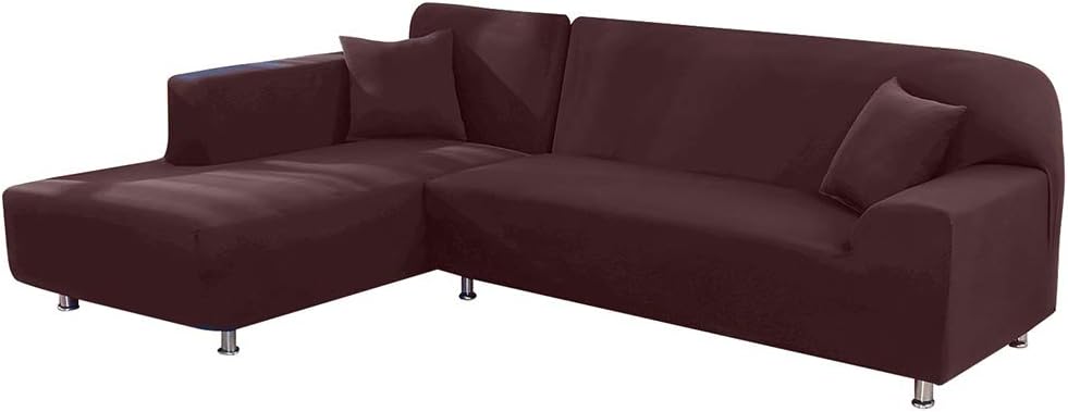 Mingfuxin Upgraded Sectional Couch Covers for 3 Cushion Couch, L Shaped Sectional Sofa Cover Furniture Slipcovers for Dogs Pets with 2PCS Pillowcase Couch Covers Sectional(Brown): Kitchen & Dining