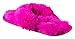 Beverly Rock Woman's New Plush Satin Spa Thong Slipper Fuchsia L (7.5 - 8.5 US)