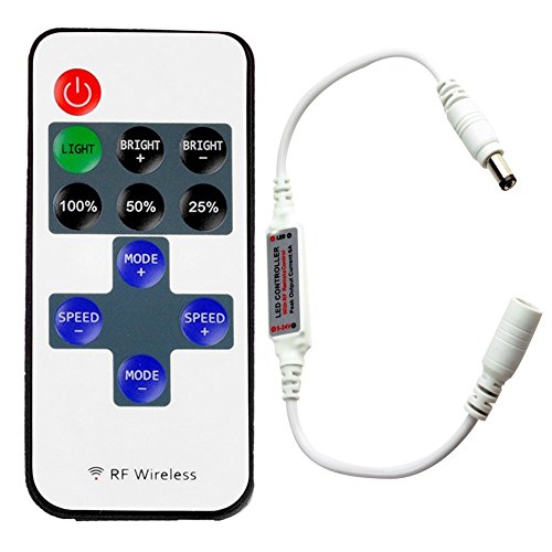 SLBSTORES® 11-key RF Wireless Remote Control for Single Color 3528 5050 LED Strip Lights ,And 10M 100 LED Fairy String Lights RF Dimmer for 12 V DC LED Light Strips