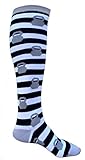 SoRock Women's Grey Kettlebell Stripped Knee Socks