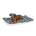 MidWest Homes for Pets QuietTime Reversible Paw Print Pet Bed, Soft Faux Fur & Fleece 30-Inch Crate Mat for Medium Dogs, Machine Washable, Blue and Cream