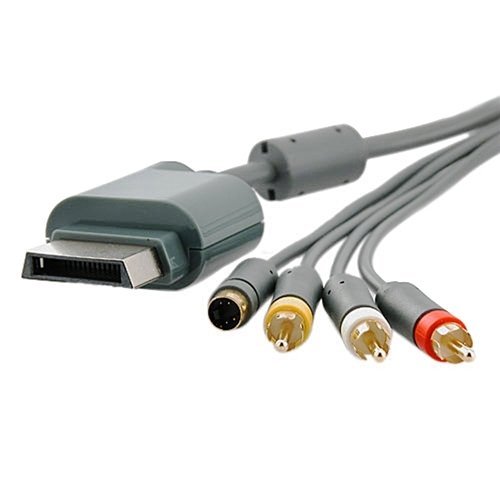 6ft Gray AV Composite and S-Video Cable Compatible With Microsoft Xbox 360 / Xbox 360 Slim (Certified Refurbished)