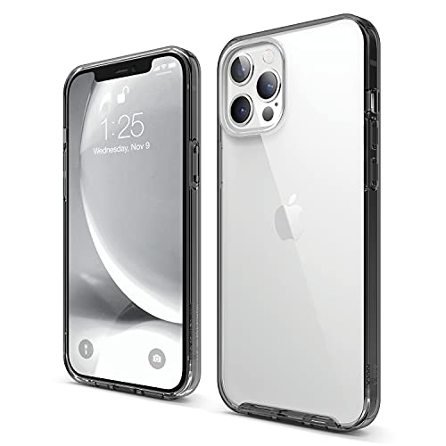 elago Hybrid Clear Case Compatible with iPhone 12 Pro Max Case 6.7 Inch (Black) - Shockproof Bumper Cover Protective Case