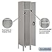Salsbury Industries 61152GY-U Single Tier 12-Inch Wide 5-Feet High 12-Inch Deep Unassembled Standard Metal Locker, Gray