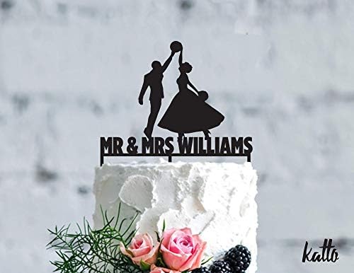 Funny Wood Cake Topper Wedding Wood Cake Topper Unique Wood Cake Topper Romantic Wood Cake Topper Basketball Party Basketball Decor Name Wood Cake Topper Cake