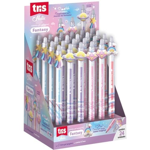 Caneta Gel Apagavel Tris Holic Fantasy Display 24 Unidades