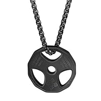 ZaRoing Mens Dumbbell Piece Pendant, Man Necklace Titanium Steel, Fitness Sports Barbell Necklace for Man Cool Girl