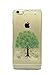 4.7” ONLY !!! iPhone 6, iPhone 6S Case, Soft TPU Cover, Handmade, Real Pressed Dried Flowers, Crystal Clear, Personalized 3D Effect, FS 0413 Phone Case (Green Sakura Tree)