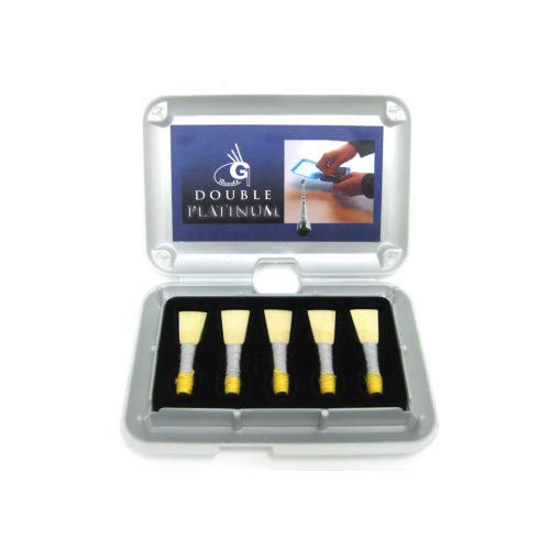 G1 Platinum Scottish Highland Bagpipe Chanter Reeds, Set of 5 in Deluxe Box 2 Easy 2 Easy Plus 1 Medium
