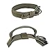 EXCELLENT ELITE SPANKER Tactical Dog Collar Nylon Adjustable Training Collar Military Dog Collar Heavy Duty Metal Buckle with Control Handle for Medium and Large Dogs with Patches(Ranger Green-M)