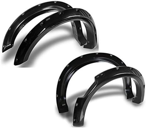 EZ Auto For 16-17 Nissan Titan (Fleetside Models ONLY) | Smooth Black Pocket Bolt-Riveted Style Fender Flare Set, 4 Pcs