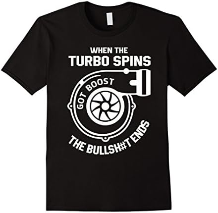 Men's When The Turbo Spins T-Shirt 2XL Black