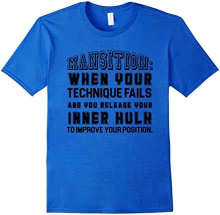 Men's Grappling Wear - Mansition Jiu Jitsu  Grappler Tshirt Large Royal Blue