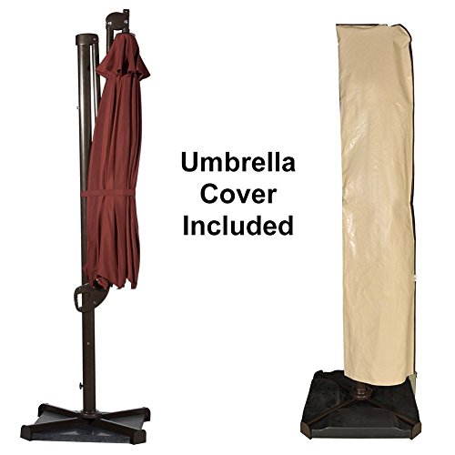 image for Abba Patio Offset Patio Umbrella 11-Feet Hanging Cantilever Umbrella w