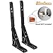 Shackcom Folding Shelf Brackets, 14 Inch 2 Pack Heavy Duty Collapsible Shelf Bracket for Table, Work Bench, Corrosion Resistant, Rust-Proof, Durable & Reliable - Cold Rolled Steel