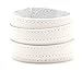 Fusamk Punk Rock Double Row Belt Buckle Wristband Wide Leather Cuff Bracelet(White)
