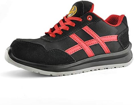 SAFETOE Lightweight Safety Shoes Trainers - 7329 Free Sock Metal Free Safety Trainers with Composite Plastic Toe Cap, Wift Fit Non Steel Work Shoes Boots for Men & Women Ladies Size