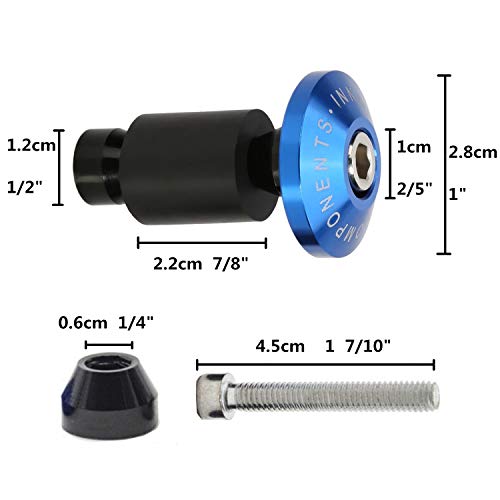CICMOD Universal Motorcycle Street Bike 7/8" Handlebar Grips Bar End Plugs (Blue) - for Honda Kawasaki Suzuki Yamaha BMW Ducati Triuph ect.