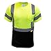 BFS8512 Class 3 High Visible Short Sleeve Black Bottom Safety T-Shirts with 2 Inch Replective Tape (Green, XL)