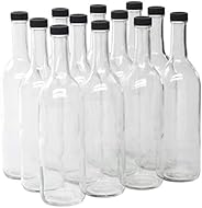 North Mountain Supply - W5CTCL-BKP 750ml Clear Glass Bordeaux Wine Bottle Flat-Bottomed Screw-Top Finish - wit