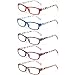 Kerecsen 5 Pairs Fashion Ladies Reading Glasses Spring Hinge Pattern Design Readers