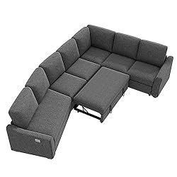 ERYE 129.5" L-Shaped Sectional Sofa W/Pull Out