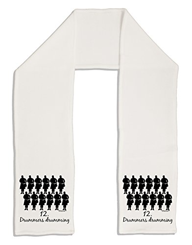 TooLoud Twelve Drummers Drumming Text Adult Fleece 64" Scarf