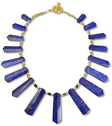 108cttw Blue Lapis Lazuli Egyptian Cleopatra Queen of the Nile Lapis Collar Necklace 18" Handcrafted in USA