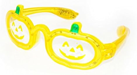 LED Halloween Pumpkin Glasses by Hello Halloween | Flashing Led Sunglasses, Perfect Halloween Accessory | Halloween Party Favor Light Up Glasses for Kids or Adults | Batteries Included