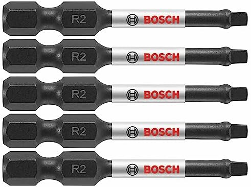 BOSCH ITSQ2205 5-Pack 2 in. Square #2 Impact Tough Screwdriving Power Bits