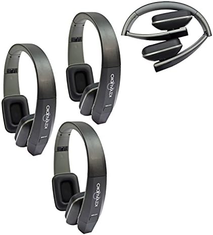 Key Audio 3 Two Channel Folding Adjustable Universal Rear Entertainment System Infrared Headphone Car TV Video Audio and Listening with Superior Sound Quality