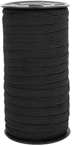 HEEPDD Sewing Elastic Spool, 8mm Flat Stretch Cord Black Polypropylene 100 Yard Bands Flat Elastic Cord for Clothing Crafting Waistbands DIY Sewing Knitting Arts Craft