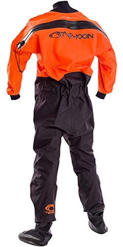 Typhoon Kids Youth Junior Rookie Drysuit Dry Suit Neoprene Wetsuit Seals Black Orange. Breathable - Unisex
