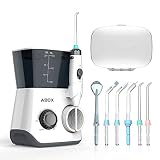 Water Flosser, ABOX Dental Oral Irrigator 600ml Capacity with 8 multifunctional Tips 10 Water Pressures Countertop Dental Flosser(FDA Approved)