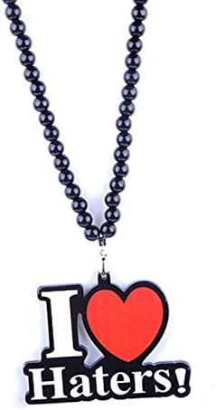 Mygoodie Fashion Jewelry Hip-Hop Style Acrylic I Love Haters Dj Young Male Ornaments Pendant Necklace
