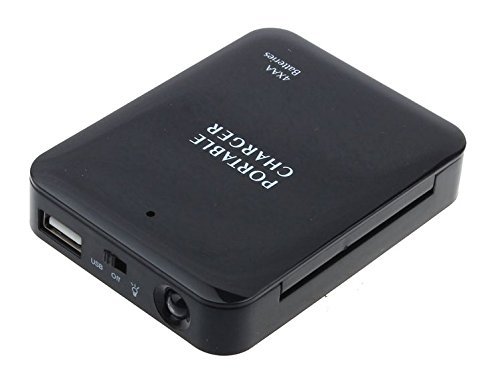 HTC One E9 plus Portable AA Battery Emergency Travel Charger and Re-Charger with LED Light! (Takes 4 AA Batteries) [BLACK]