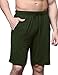 GYS Men's Bamboo Viscose Pajama Shorts Soft Lightweight Knit Sleepwear Shorts with Pockets, Army Green, Large