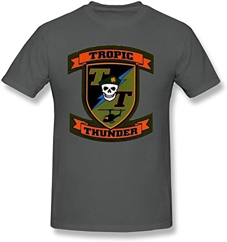 XiangXiangli Mens Tropic Thunder Short Sleeve Tee Shirts S DeepHeather