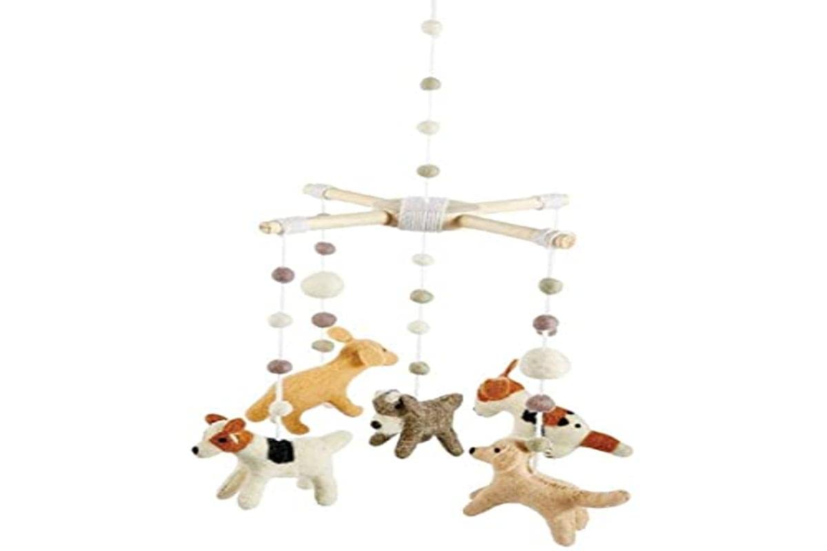 Photo 1 of Mud Pie Baby Nursery Puppy Mobile, Multi-Color, 21 1/2" x 10" Dia
