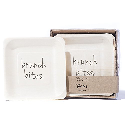 Boston International EDH00043 Eat Drink Host Tiny Birch Wood Plates, 5.5