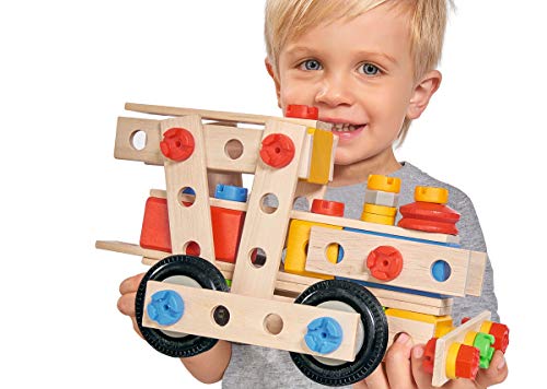 Eichhorn 100039027 - Constructor groß?e Lok, 100-tlg., Holz-Konstruktions-Set, 4 verschiedene Modellvarianten baubar… – Bild 3