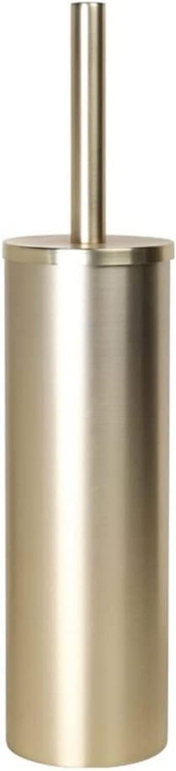 CHEYLIZI Toilet Brush and Holder - Brushed Gold Stainless Steel Bathroom Accessory