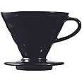HARIO KDC-02-B V60 Transparent Coffee Dripper 02, Kasuya Model, 13.5 fl oz (400 ml), Black
