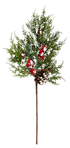 Cypress Home Frosted Pine Cone Tree Pick Decor