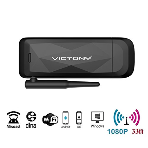 VICTONY Wireless Wifi Display Dongle,1080P Hdmi Streaming Media Wireless Display Adapter for All IOS/ Android Smartphone,DLNA Airplay Miracast Dongle