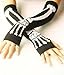 Forever Lover Cool New Black Arm Warmer Fingerless Dress Gloves - Punk Gothic Dark Rock White Skeleton Long