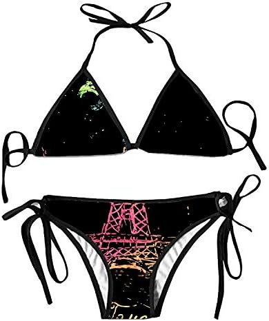 Hodmadod Women's Beach Wear Bikini Sets Pink Beautiful Peony Swimsuits