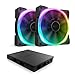 NZXT AER RGB 2-120mm - HF-2812C-D1 - Advanced Lighting Customizations - Winglet Tips - Fluid Dynamic Bearing - LED RGB PWM Fan for NZXT RGB - Twin (Lighting Controller REQUIRED & NOT INCLUDED)