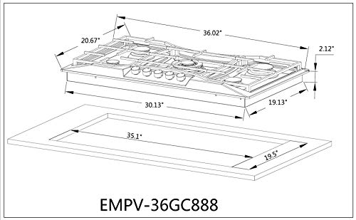 6 Empava+EMPV+36GC888+Stove+Cooktop+Inch