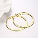 50mm Basketball Flattened Hoop Earrings 14K Gold For Girls Womens Nice Gift (gold)